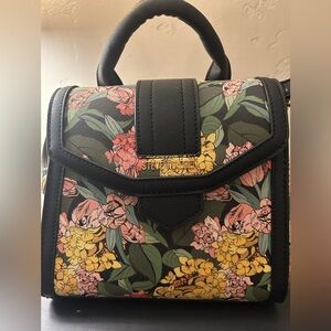 Steve Madden Floral Satchel - Black, Yellow, Pink